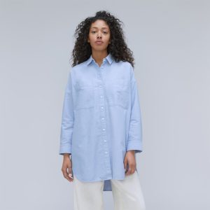 The Way Long Oxford Shirt | Light Blue