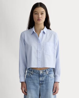 The Way-Short Shirt in Silky Cotton | Chambray Blue