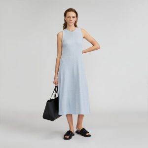 The  Organic Cotton Waffle Tank Dress | Heathered Periwinkle