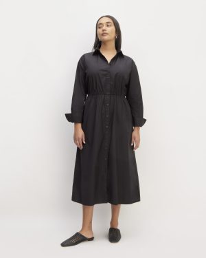 The Supima® Cotton Midi Shirt Dress | Black