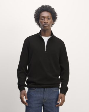 The Quarter-Zip in Cashmere | Black