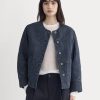 Denim Quilted Barrel Jacket | Midnight