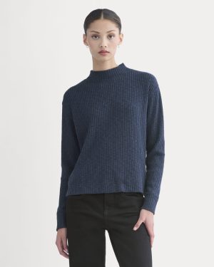 The Cozy Rib Funnel-Neck | Navy