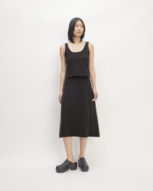 The Cozy-Stretch Skirt | Charcoal