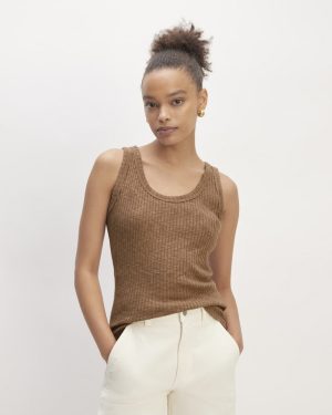 The Cozy Rib Tank | Carob Brown