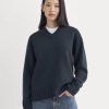 V-Neck Sweater in Extrafine Luxe Merino | Navy