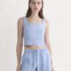 The Square Tank in Stretch Linen | Chambray