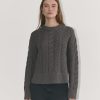 The Cable Sweater in Everyday Cotton | Heathered Charcoal