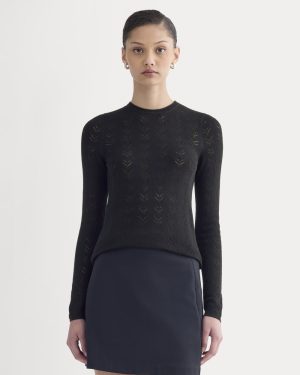 The Pointelle Crew in Ultrasoft Merino | Black