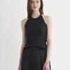 The Cable Halter in Cotton Cashmere | Black