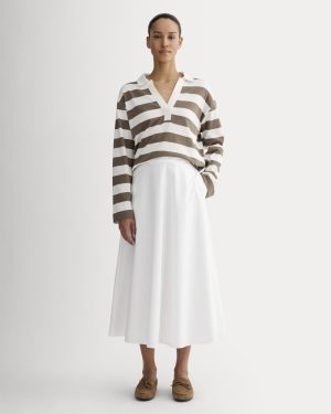 The Midi Skirt in Ultrasoft Cotton | White