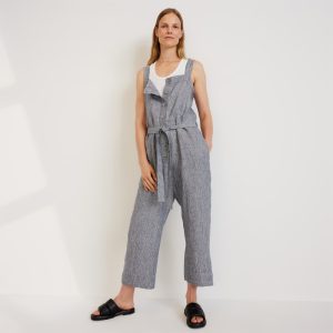 The Linen Jumpsuit | Canvas Tan / Navy