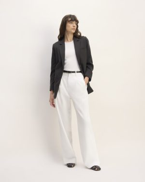 The Draper Pleated Pant in Buttersmooth | White | 30 Inseam
