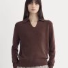 Cashmere Polo Sweater | Dark Mahogany