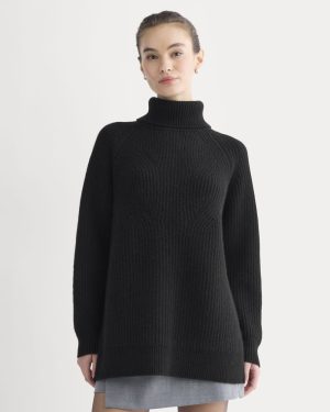 Cocoon Turtleneck in Wool Cashmere | Black