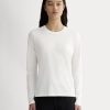 The Slim Long-Sleeve Crew in Essential Cotton | White