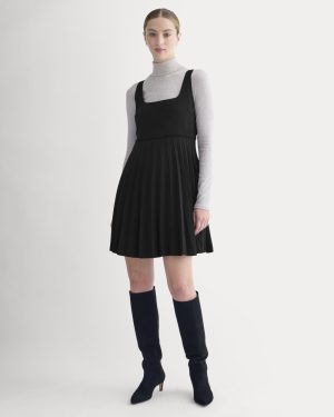 Drapey Crepe Mini Dress | Black