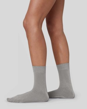 Ines Shimmery Socks | Light Grey