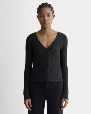 The Cozy Rib Cardigan | Black
