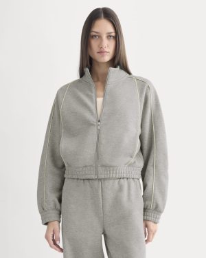 Luxe Fleece Track Jacket | Vintage Heather Grey