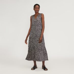 The Satin V-Neck Maxi Dress | Splatter