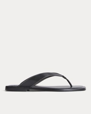 The Leather Flip Flop | Black