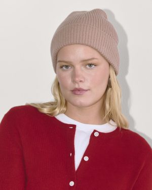 The Cashmere Ribbed Beanie | Dusty Rose