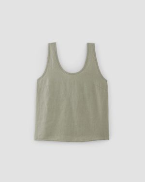 The Scoop Tank in Linen | Sage Green
