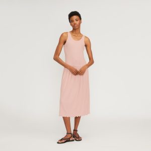The Rib Soft Knit Scoop-Neck Dress | Petal Pink