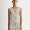 The Vest in Stretch Linen | Birch