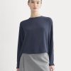 Dolman Top in Washable Silk | Navy