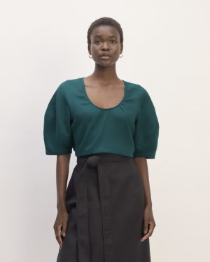 The Scoop Top in Linen | Dark Sea