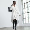 The City Stripe Draped Shirt Dress | Bone