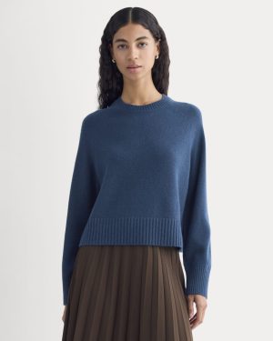 The Boxy Crew in Cashmere | Deep Lazuli Blue