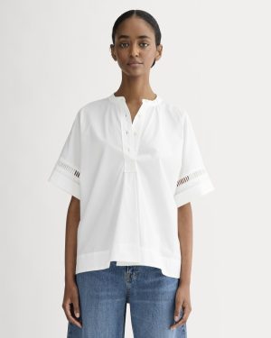 The Lace Trim Popover | White