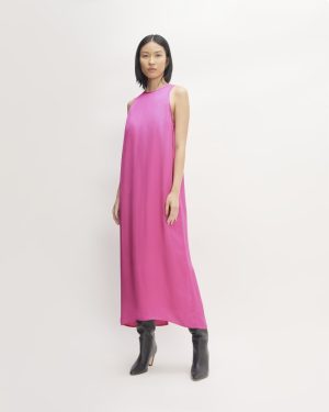 The Satin Racerback Slip Dress | Fuchsia Pink