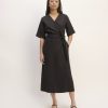 The Wrap Dress in Linen | Black