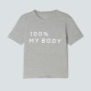 The 100% My Body Box-Cut Tee |  Heathered Grey