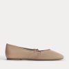 Leather Keyhole Flat | Blush Tan