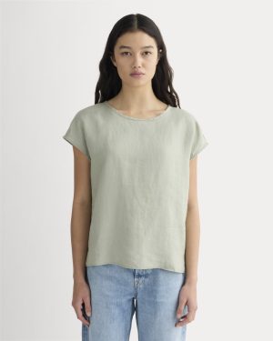 The Muscle Top in Linen | Seagrass