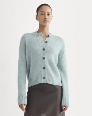 The Crew Cardigan in Alpaca | Heather Gray Mist