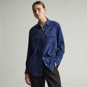 The Washable Silk Relaxed Shirt | Ocean Cavern