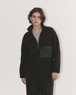 The ReNew Fleece Oversized Half-Zip | Black