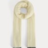 Plush Alpaca Scarf | Bone/ Black