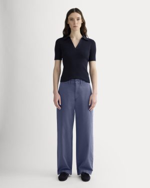 The Wide-Leg Chino | Deep Cobalt