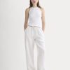 The Drawstring Pant in Linen | Natural Chambray