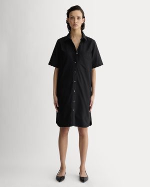 The Oxford Short-Sleeve Shirt Dress | Black