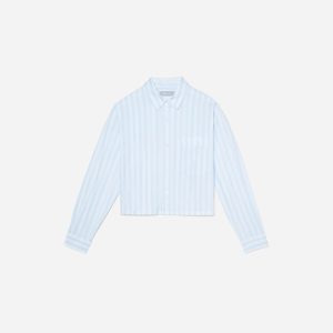 The Way-Short Shirt in Silky Cotton | Mariner Blue / White