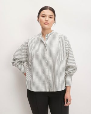 The Oversized Raglan Shirt | Bone / Navy