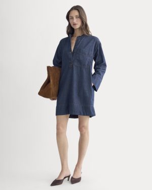 The Denim Popover Dress | Dark Indigo